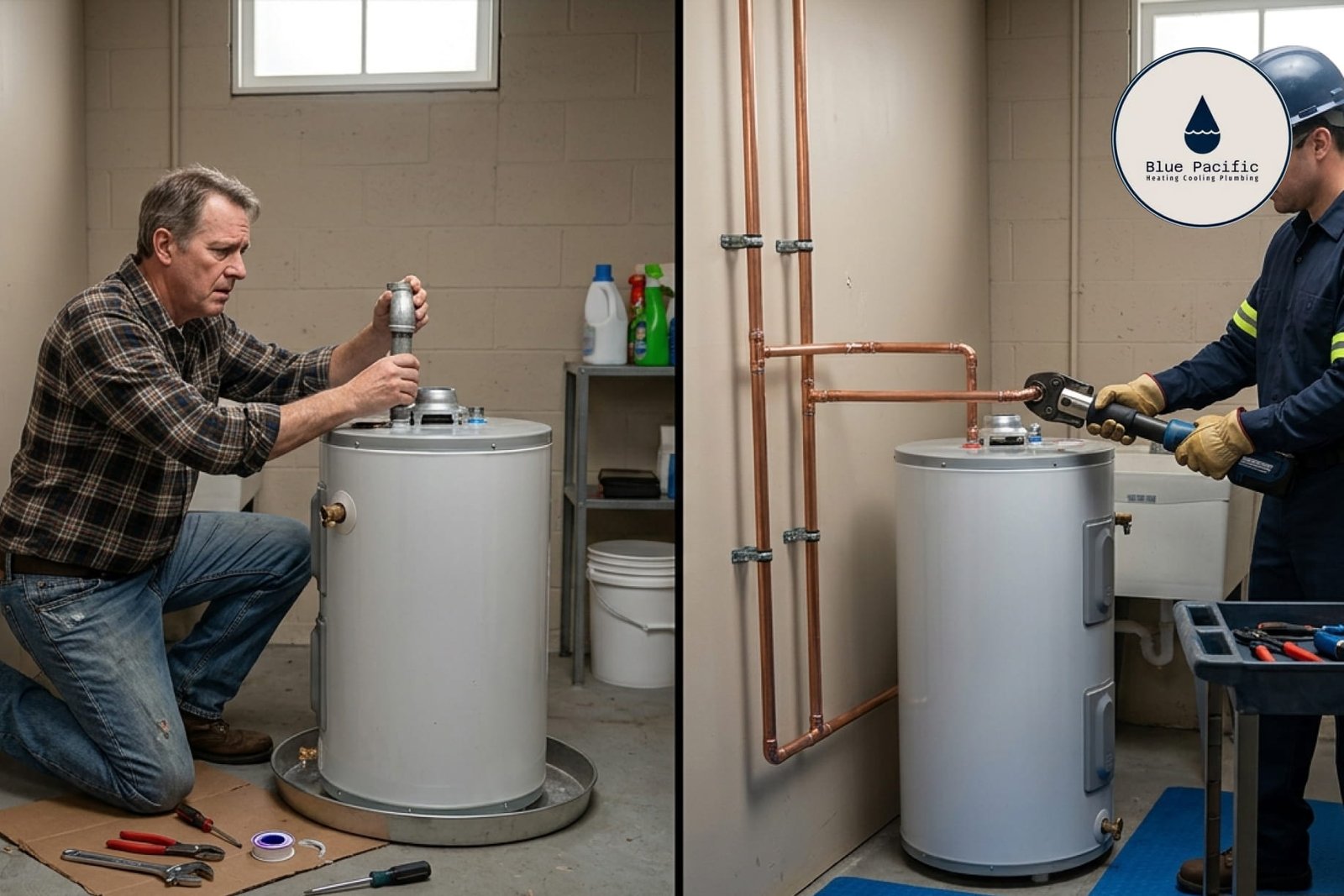 Professional water heater installation, expert residential plumbing, and 24/7 heating and cooling services.