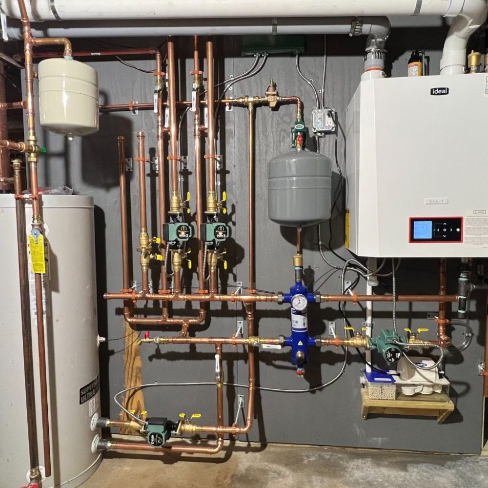 Modern boiler system with copper piping