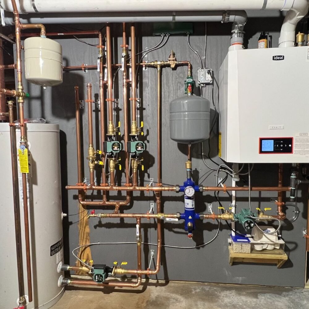 Modern boiler system with copper piping