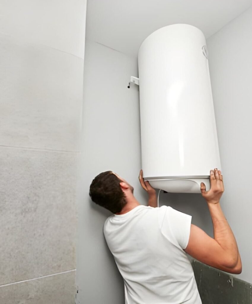 Installing vertical wall water heater