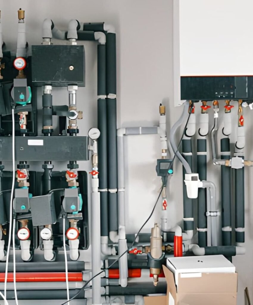 Modern utility room plumbing manifold