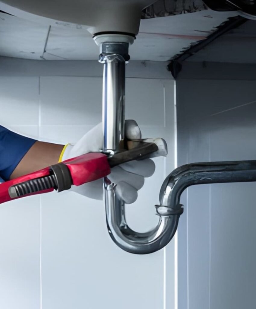 Pipe wrench tightening plumbing